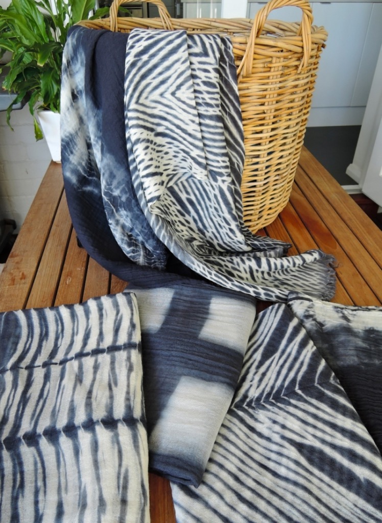 Kate Weedon-Jones' shibori wool scarves
