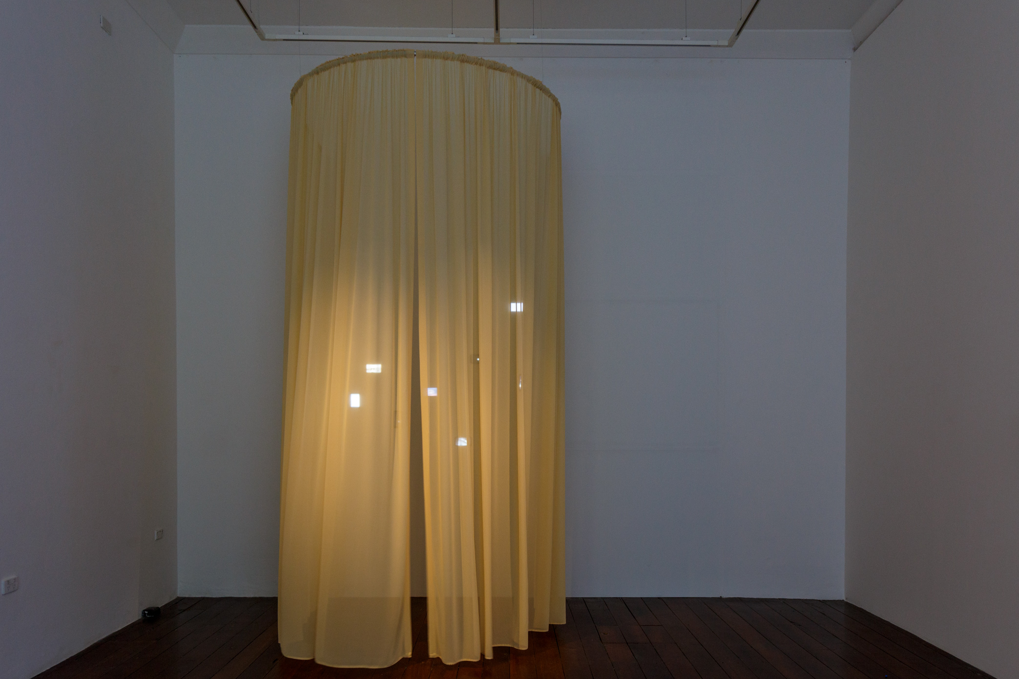 Warp features eight individual video works presented across various-sized screens including projections, television screens and phone screens. Each work is a unique look at the way the internet and screen-based technology permeates our lives.