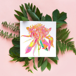 Waratah Art Print by Braw Paper Co. Image courtesy the artist