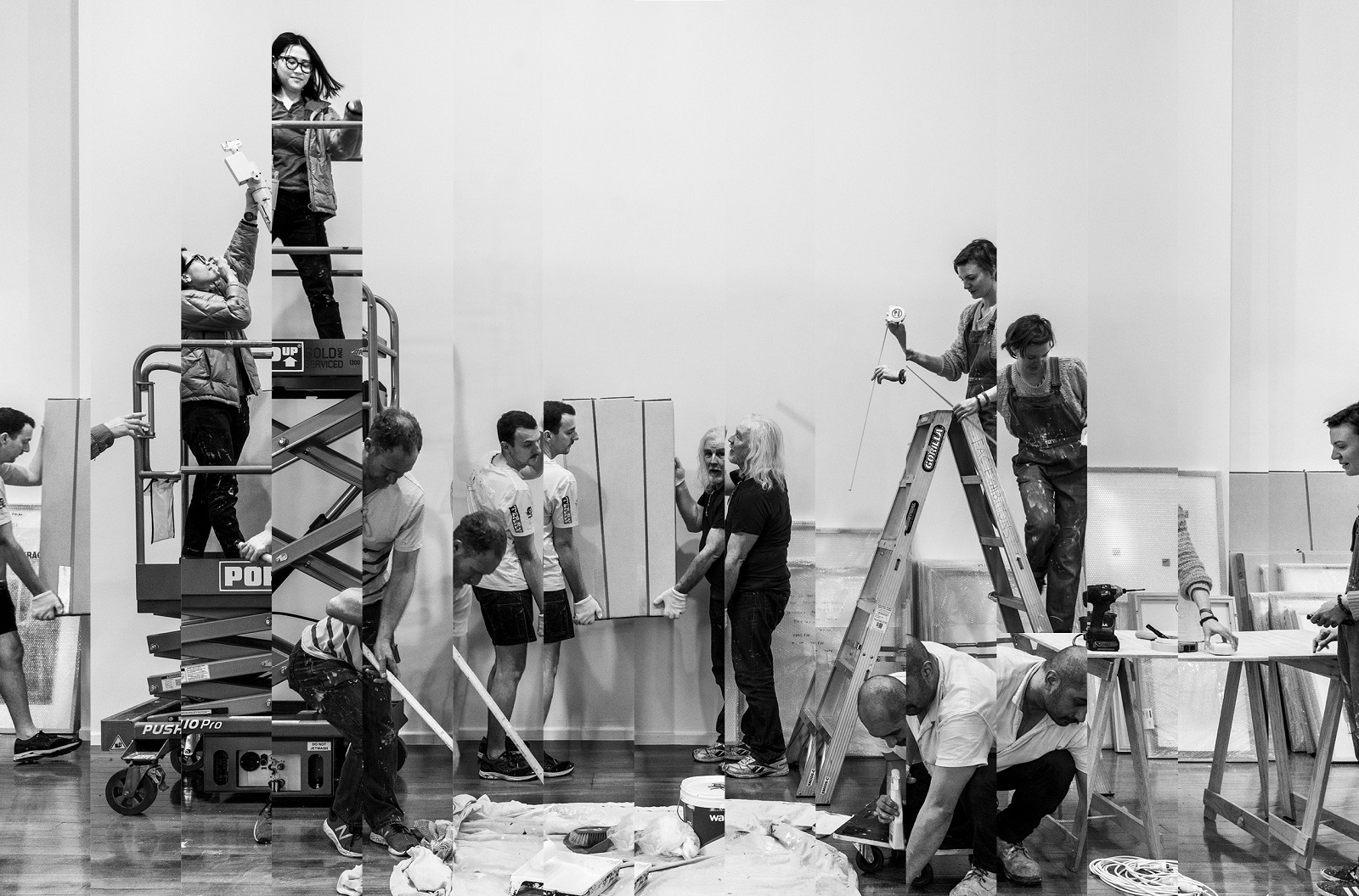 FAC's install crew at work in the Main Gallery