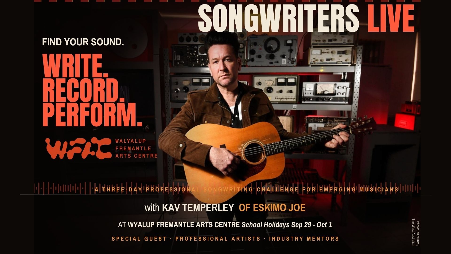 Image for the course: Songwriters Live with Kav Temperley (Eskimo Joe)